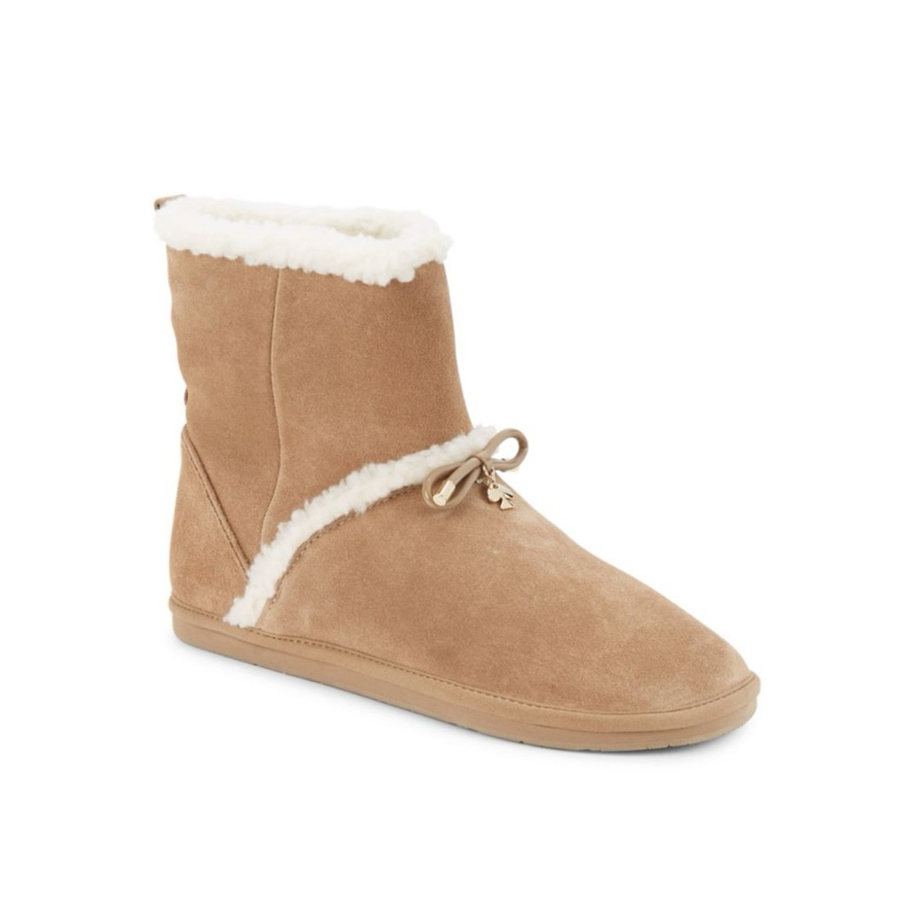 KATE SPADE NEW YORK - Marie Faux Shearling Suede Boots Roasted Almond - Size 8B